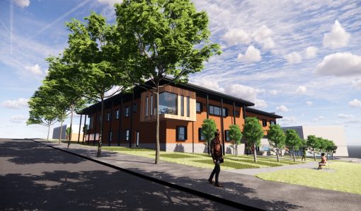 A representation of the outside of the new Aspull Health and Wellbeing Centre