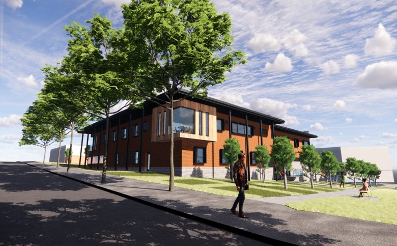 A representation of the outside of the new Aspull Health and Wellbeing Centre